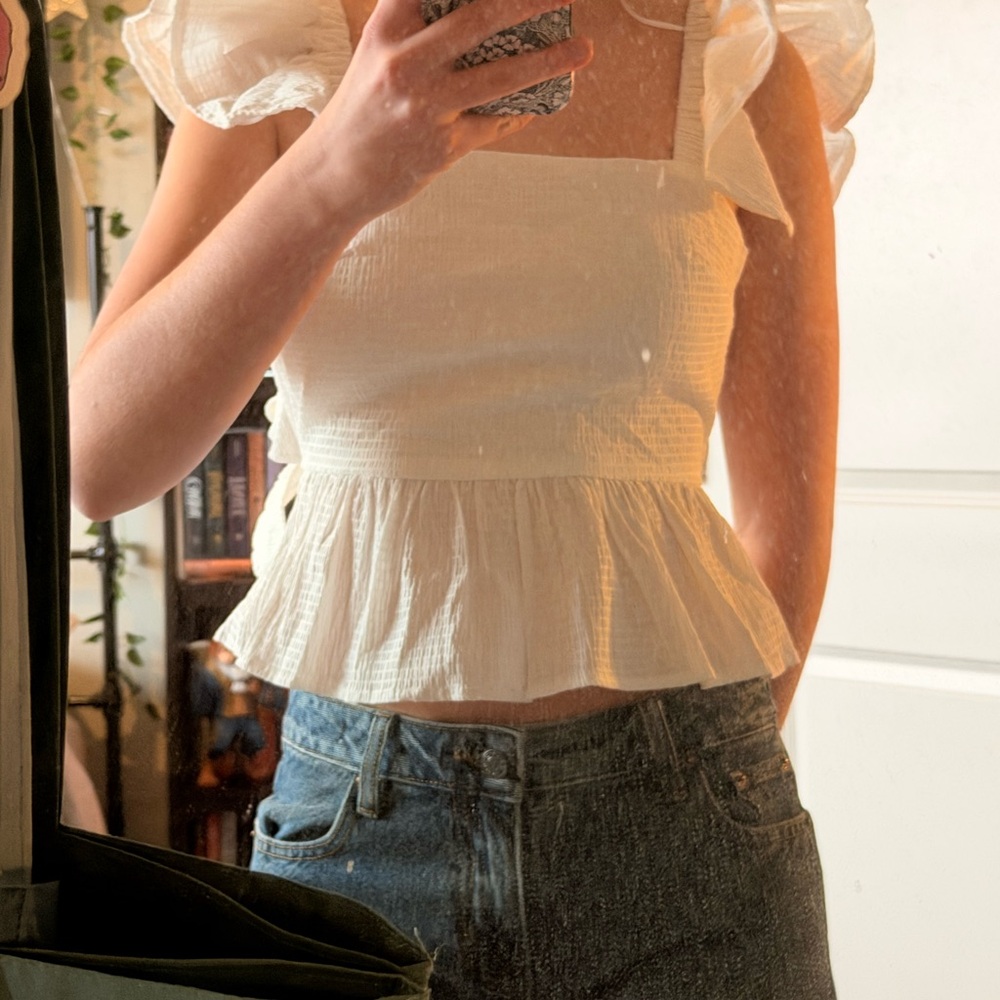 Miami Cream Ruffled Blouse